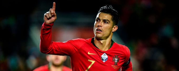 Ronaldo scores hat trick, closes in on 100 goals as Portugal hit six past Lithuania