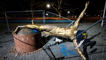 Zlatan Ibrahimovic statue vandalised for fourth time, ankles sawn off