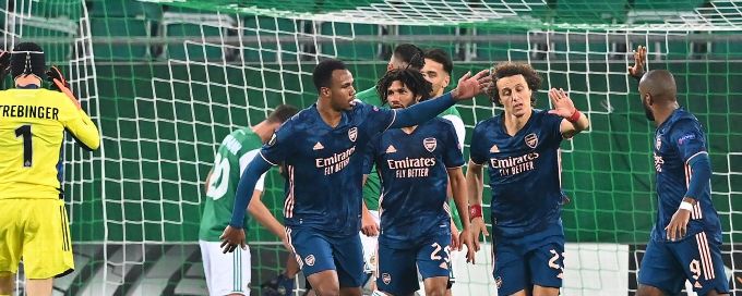 Arsenal rally for Europa League win on Luiz, Aubameyang goals