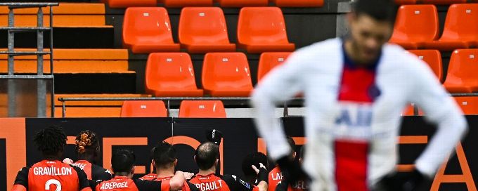 PSG's title hopes knocked by shock defeat to struggling Lorient