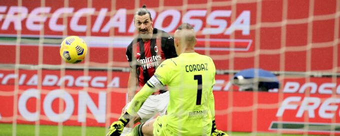 Ibrahimovic nets landmark goal as AC Milan return to Serie A summit