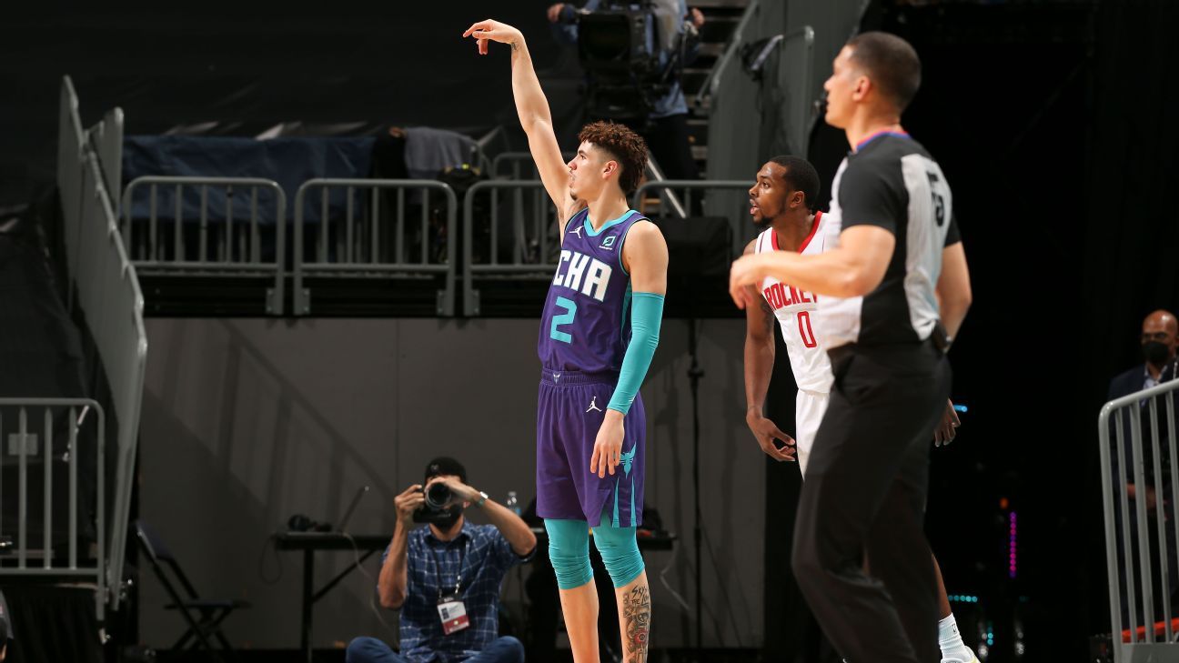 Charlotte Hornets debutant LaMelo Ball embarks on a big night against the Houston Rockets