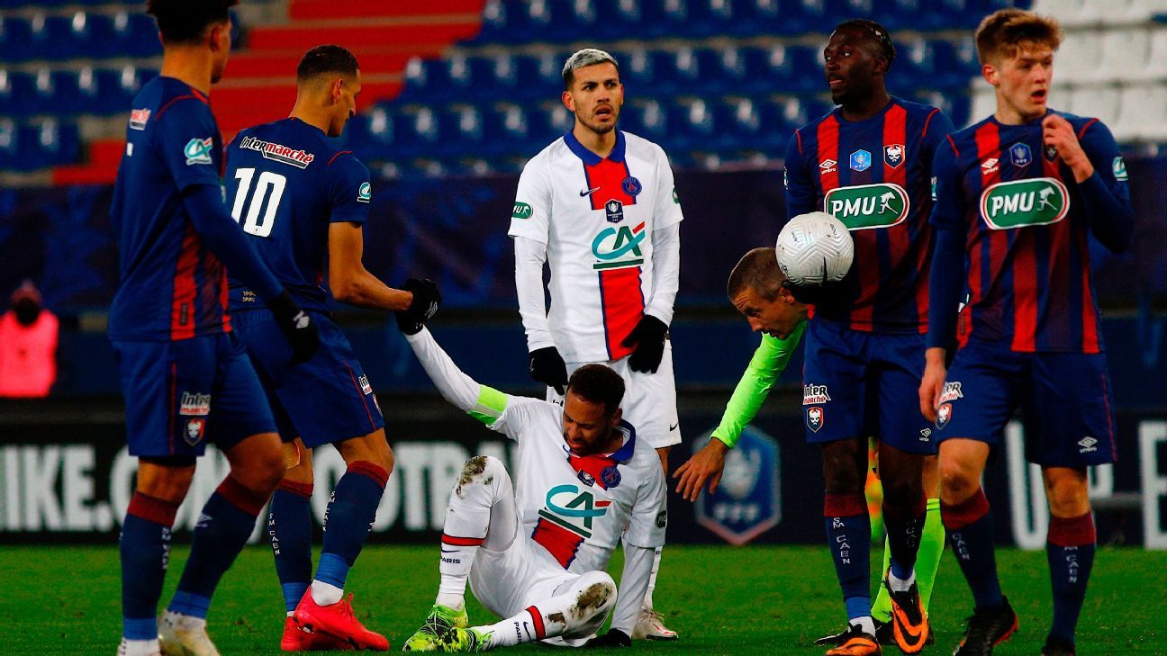 Neymar PSG were injured ahead of Barcelona’s Champions League game