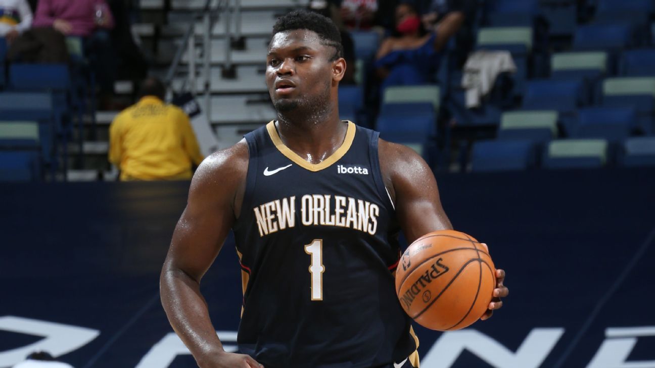 Zion Williamson of the New Orleans Pelicans takes extra photos to find the “flow” after the loss