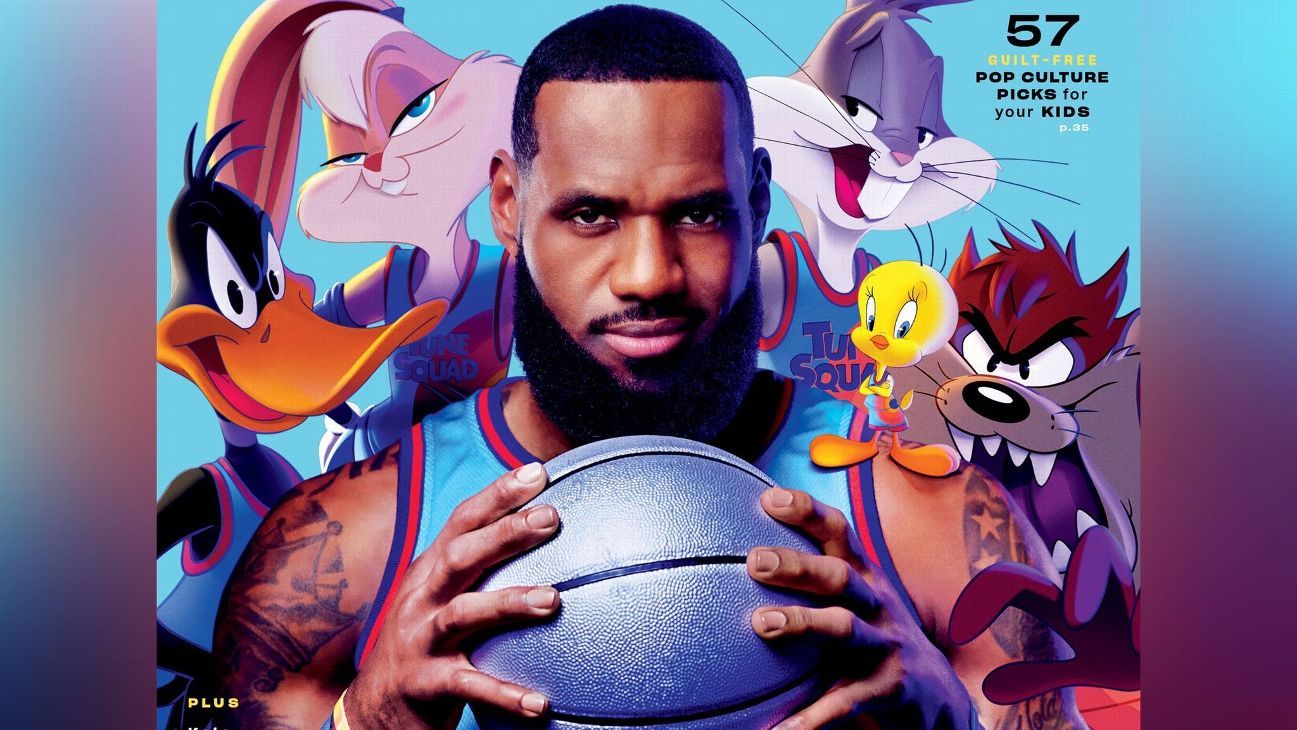LeBron James assumes images of the new Space Jam movie