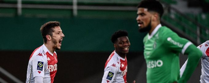 Monaco close in on top three by thrashing St Etienne 4-0