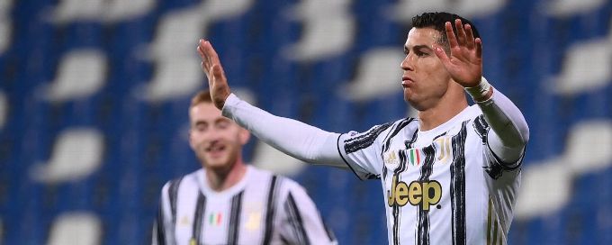 Cristiano Ronaldo reaches 100 goals for Juventus in crucial win at Sassuolo