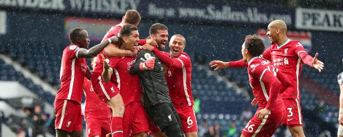 Liverpool goalkeeper Alisson grabs last-gasp winner at West Brom to keep top-four hopes alive