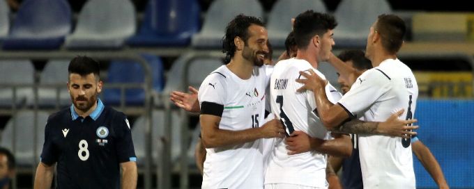 Italy thrash San Marino 7-0 to stretch winning run