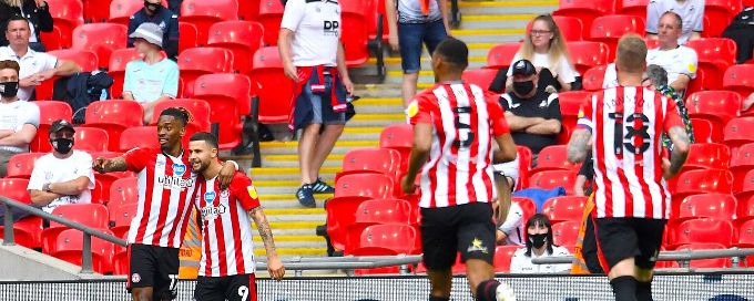 Brentford ease past Swansea City in playoff final to reach Premier League for first time