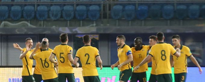 Australia beat Kuwait in World Cup qualifying match on Mathew Leckie, Jackson Irvine goals