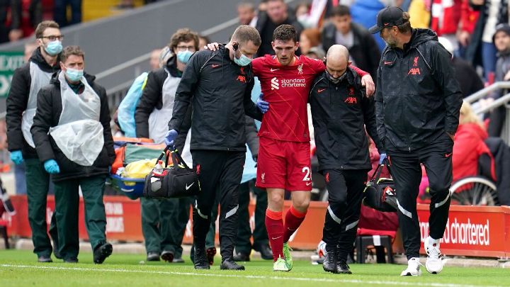 Andy Robertson suffers injury in Liverpool preseason draw at Anfield