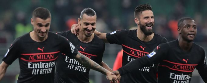 Giroud scores as AC Milan top table in 5-goal thriller in Ibrahimovic return