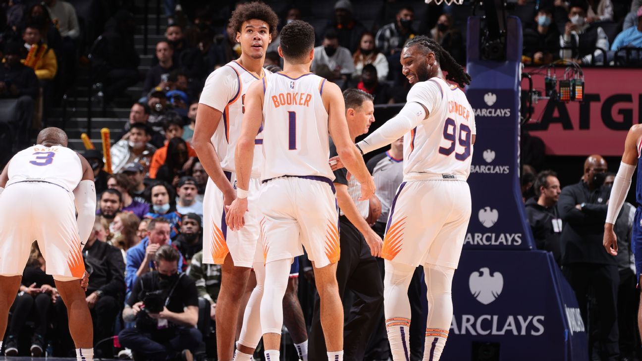 Phoenix Suns mengalahkan Brooklyn Nets untuk kemenangan ke-16 berturut-turut, 1 kemenangan lagi dari tanda tim yang mengikat