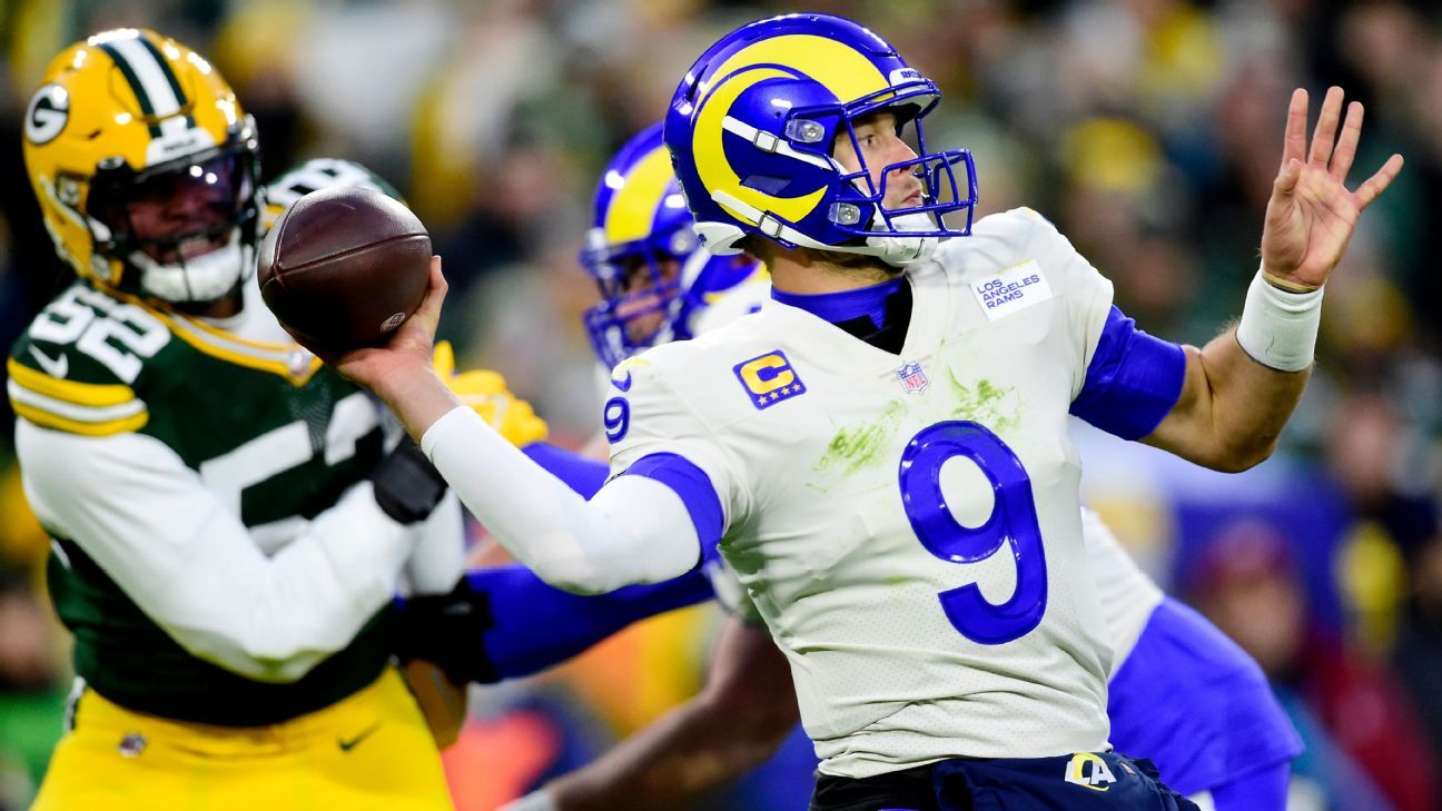 Matthew Stafford dari Rams menemukan Van Jefferson untuk TD 79 yard vs. Packers
