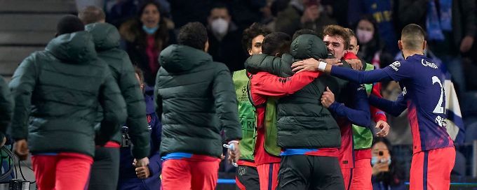 Atletico Madrid reach Champions League knockout stage with remarkable win at Porto