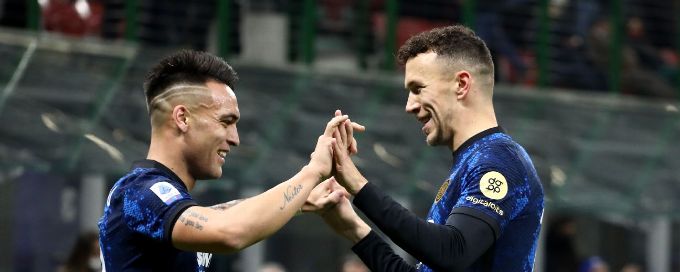 Inter Milan thrash Cagliari to go top of Serie A with Martinez double