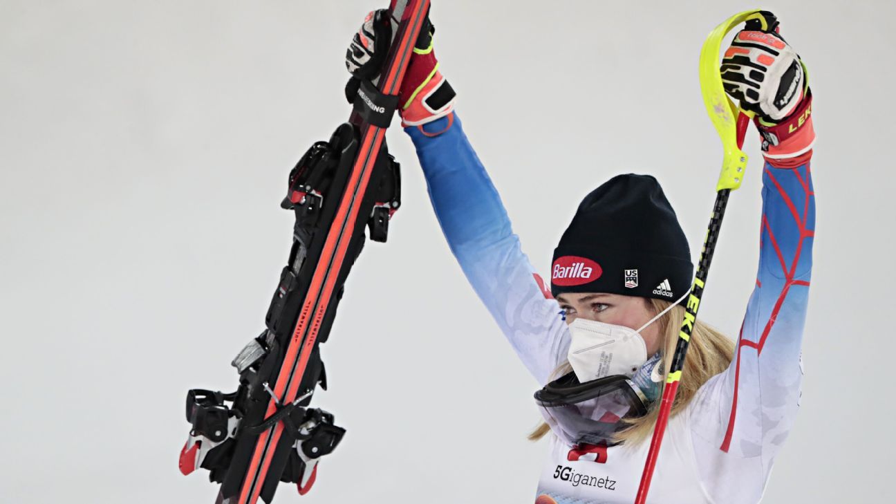 American skier Mikaela Shiffrin wins last women’s World Cup slalom before Beijing Olympics; Slovakia’s Petra Vlhova locks up season title