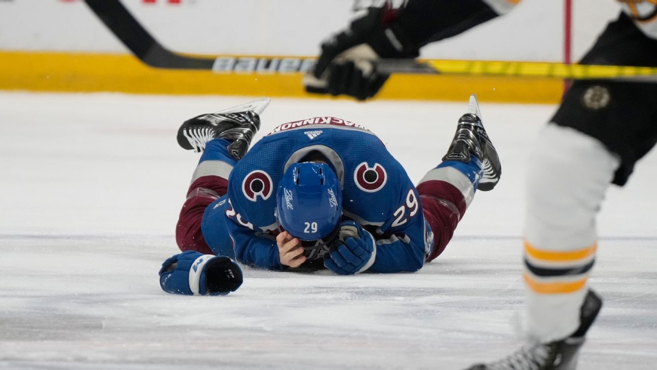 Initial diagnosis for Colorado Avalanche star Nathan MacKinnon is a broken nose, sources say