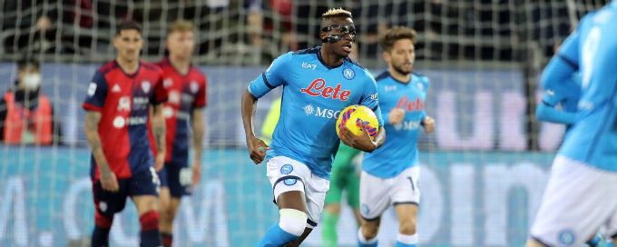 Napoli draw at Cagliari on late Osimhen header amid Serie A title chase
