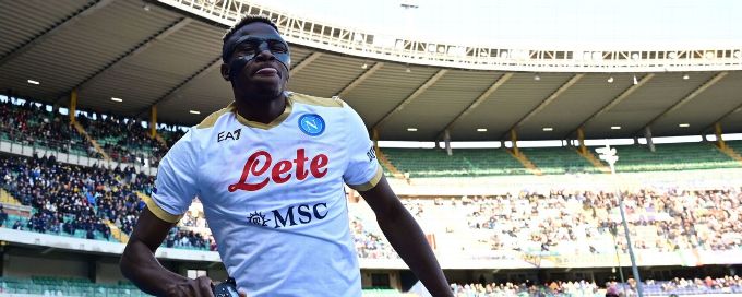 Victor Osimhen nets brace to send Napoli into second with win at Verona
