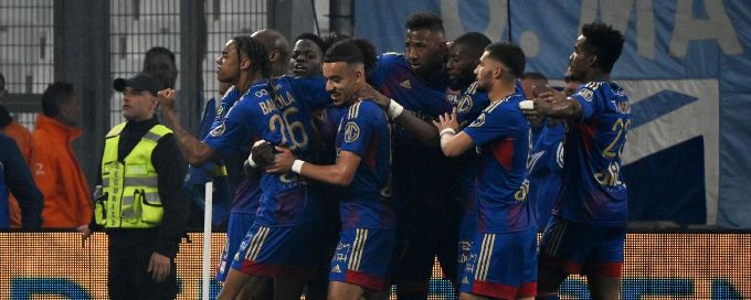 Lyon win 3-0 at second-placed Marseille