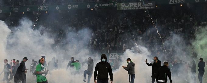 Auxerre beat Saint-Etienne as supporters storm pitch after relegation to Ligue 2