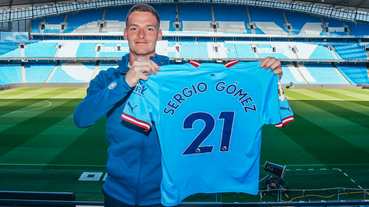 Man City sign left-back Sergio Gomez from Anderlecht