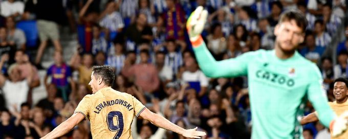 Barcelona beat Real Sociedad as Robert Lewandowski, Ansu Fati impress: Rapid reaction, ratings