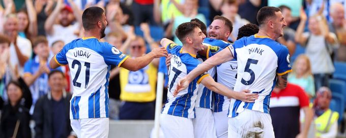 Brighton thump struggling Leicester to pile pressure on Rodgers