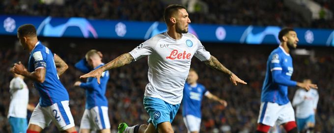 Napoli rout Rangers in rescheduled Champions League match