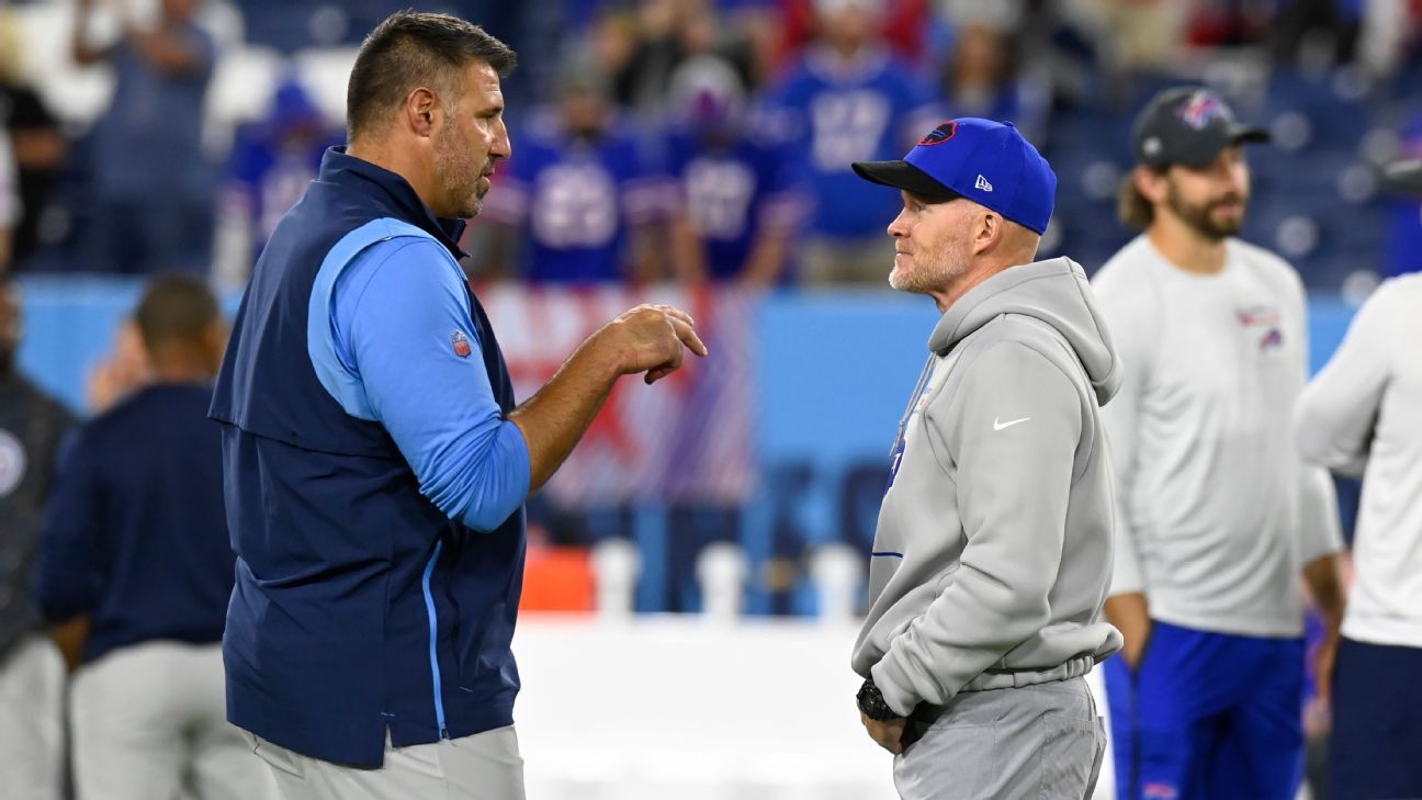 How defensive coaches Buffalo Bills’ Sean McDermott, Tennessee Titans’ Mike Vrabel have thrived in era favoring offensive gurus