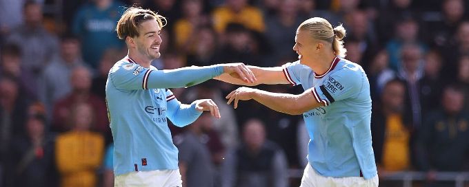 Erling Haaland scores again, Jack Grealish silences critics as Man City beat 10-man Wolves to go top