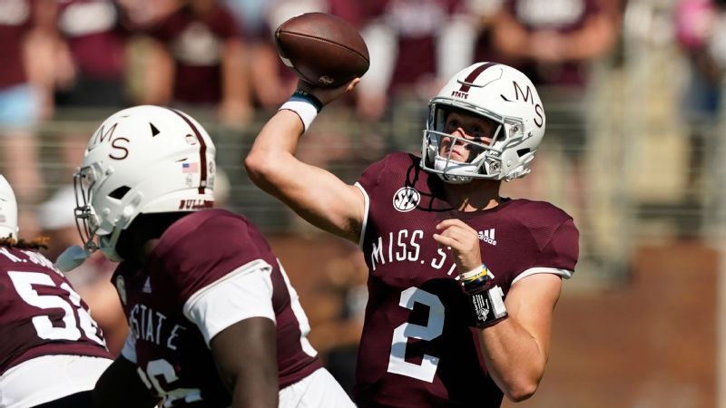 MS State's Rogers throws 6 TDs in rout of Falcons