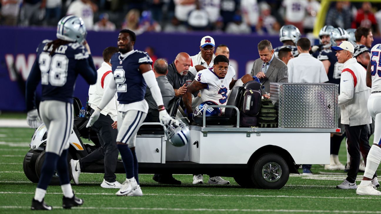 Initial tests reveal a serious knee injury to New York Giants WR Sterling Shepard
