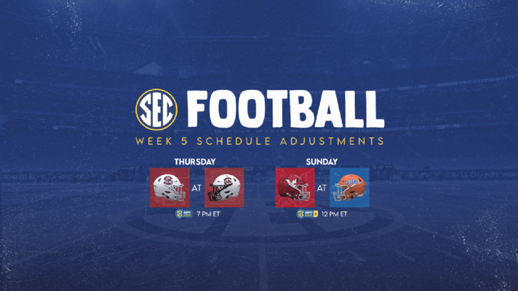 SEC football schedule adjustments for Week 5