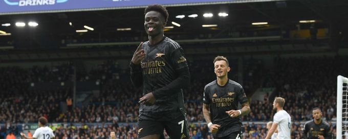 Bukayo Saka winner helps Arsenal edge Leeds to stay top in VAR-impacted clash