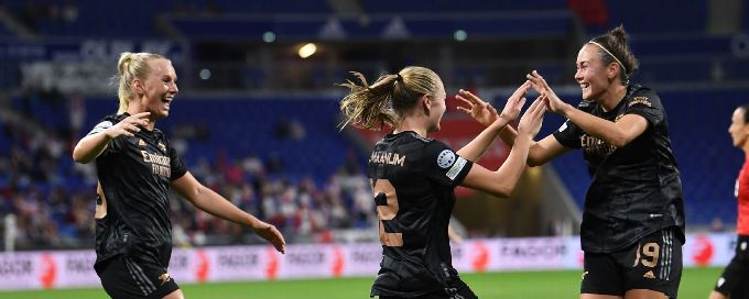 Arsenal thrash holders Lyon, Barcelona score nine in Women's Champion League