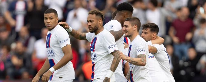 Lionel Messi, Neymar and Kylian Mbappe all score as PSG go five clear at top