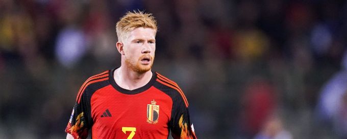 Kevin De Bruyne to miss Ireland, England games with injury