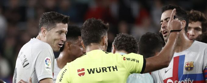 After shocking red cards for Lewandowski and Pique, Barcelona win like only they can