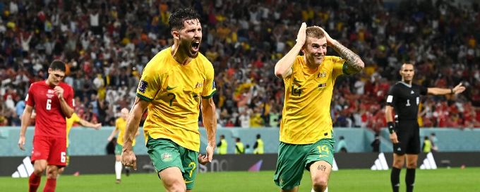 Australia shock Denmark to qualify for World Cup knockouts for first time in 16 years