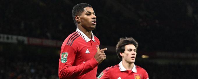 Marcus Rashford brace sends Man United to Carabao Cup semifinals with win over Charlton