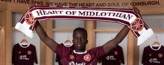 Socceroo Garang Kuol joins Hearts on loan from Newcastle