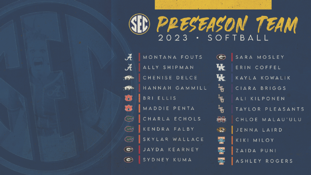 2023 Preseason All-SEC Softball Team Announced