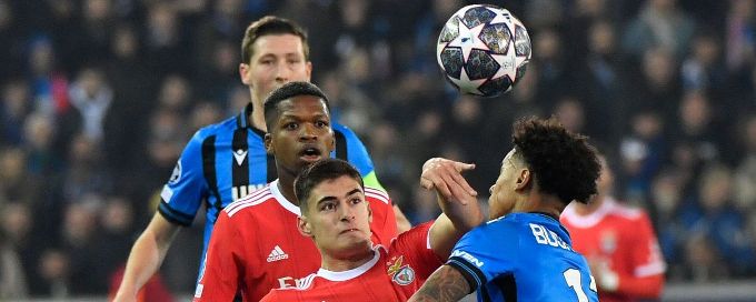 Benfica beat Brugge at the double away in Champions League