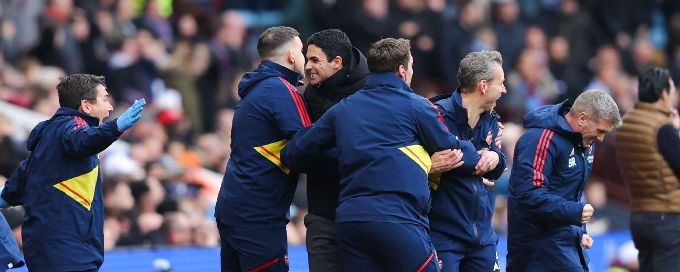 Arsenal, Aston Villa coaching staff clash in stands after dramatic finish