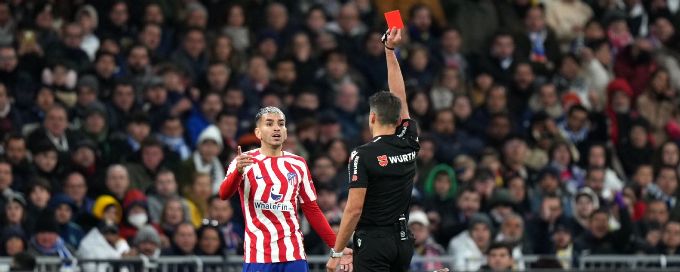 Atletico boss Simeone fumes that referees always favour Real Madrid after derby red card