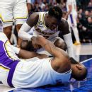 Lakers ‘Anthony Davis kembali cedera kaki kanan, keluar vs OKC