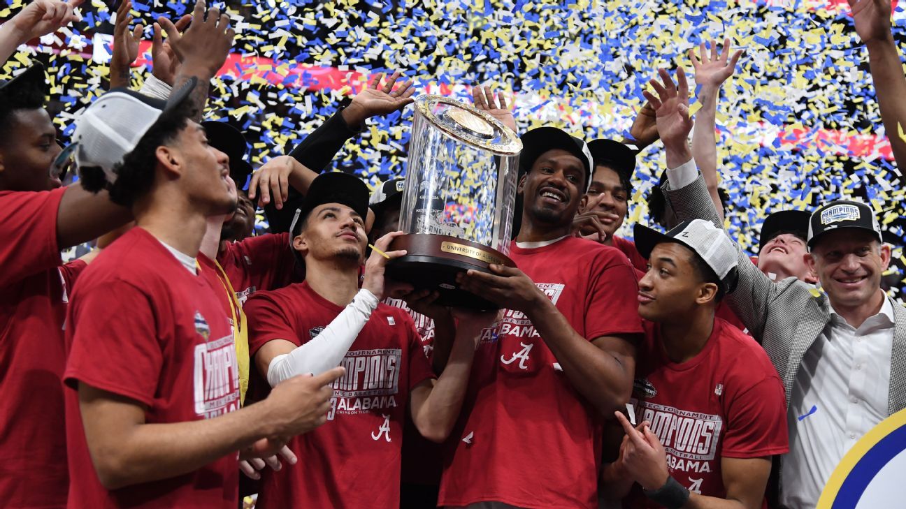 Alabama rolls to second SEC tourney title in three years